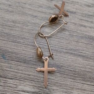 Elegant Gold Cross Earrings